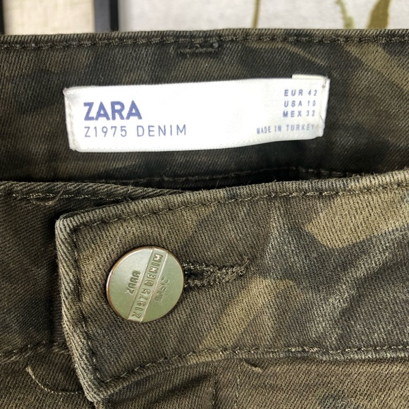 Zara Skinny Jeans Zipper Moto Denim Camo Jeans. Size 30 Women’s. - Picture 4 of 10